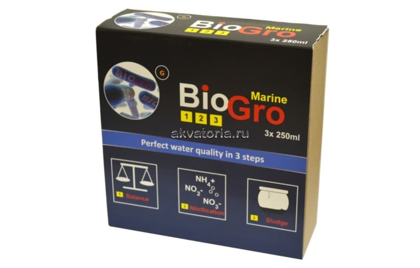 Набор бактерий для рифового аквариума DVH BioGro 123 Marine, 250 мл