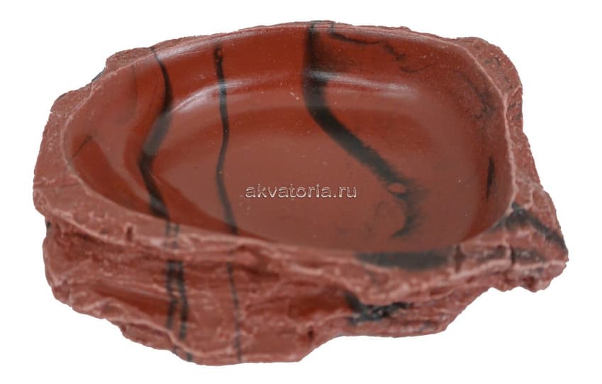 Кормушка-поилка Lucky Reptile Water Dish Lava, коричневая, 11×8×2,5 см