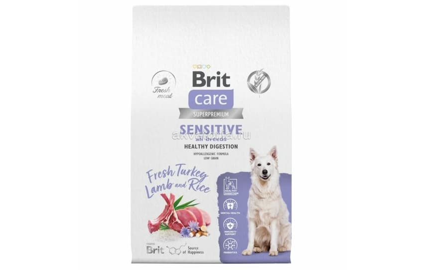 Корм для взрослых собак Brit Care Dog Adult Sensitive Healthy Digestion, ягнёнок, 12 кг