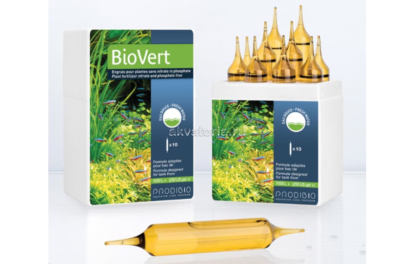 Удобрение с микроэлементами для аквариумных растений Prodibio BioVert Pro, 10 ампул