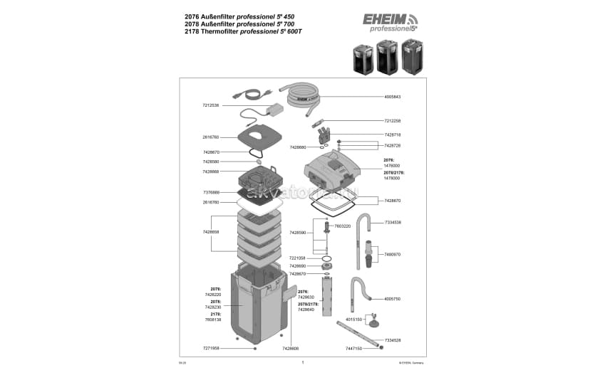 Внешний аквариумный фильтр Eheim Professionel 5e 600T (2178) Wi-Fi