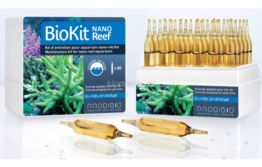 Набор для поддержания рифовых аквариумов Prodibio BioKit Reef Nano, 30 ампул