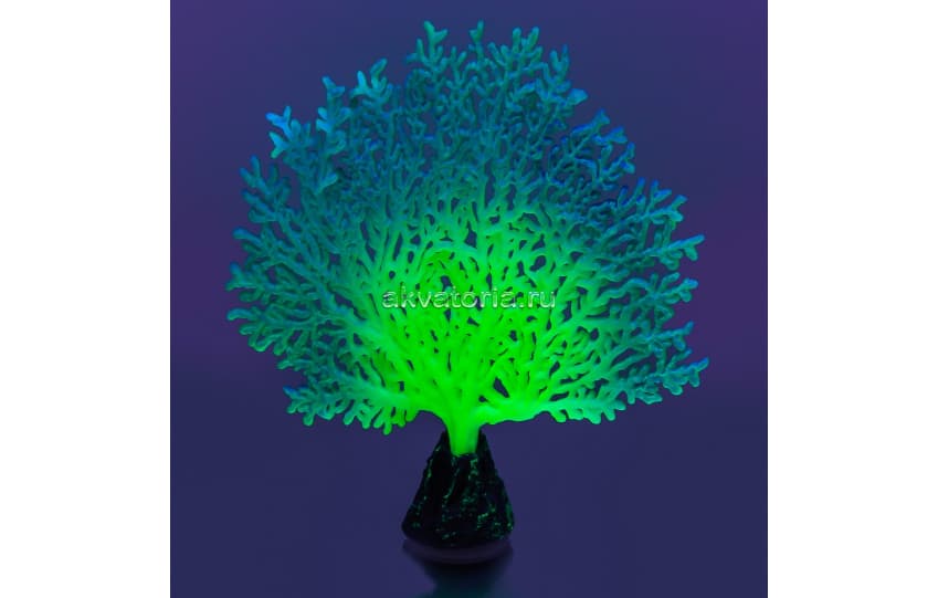 Искусственный коралл флуоресцентный GLOXY веерный зеленый