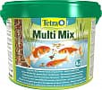 Корм для прудовых рыб Tetra Pond MultiMix, гранулы, хлопья, таблетки, гаммарус, 10 л