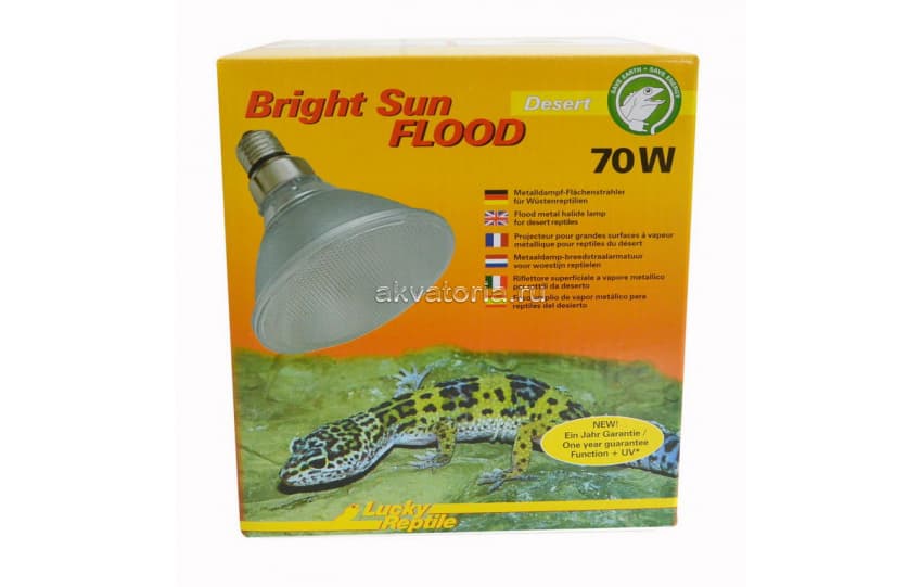 Террариумная ультрафиолетовая лампа Lucky Reptile Bright Sun Flood Desert UV, металлогалогенная, 70 Вт