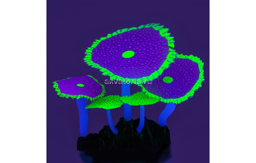 Искусственная композиция GLOXY из флуоресцентных кораллов, зонтничные фиолетовые
