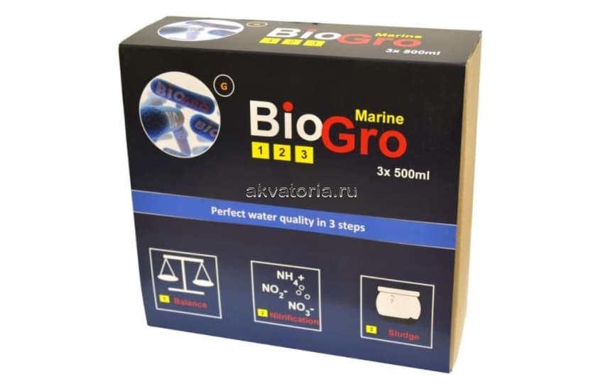 Набор бактерий для рифового аквариума DVH BioGro 123 Marine, 500 мл