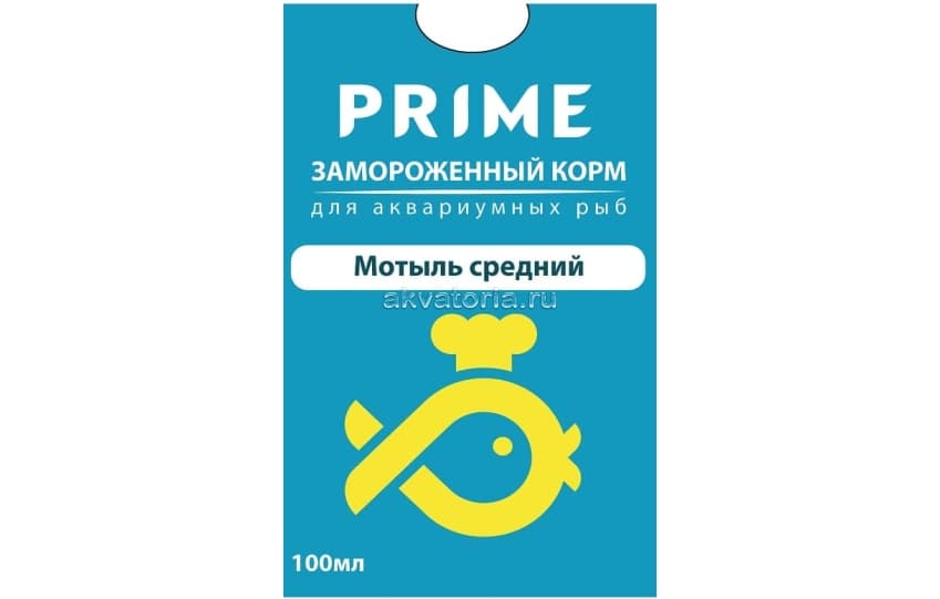 Корм для рыб замороженный Prime Мотыль средний, 100 мл