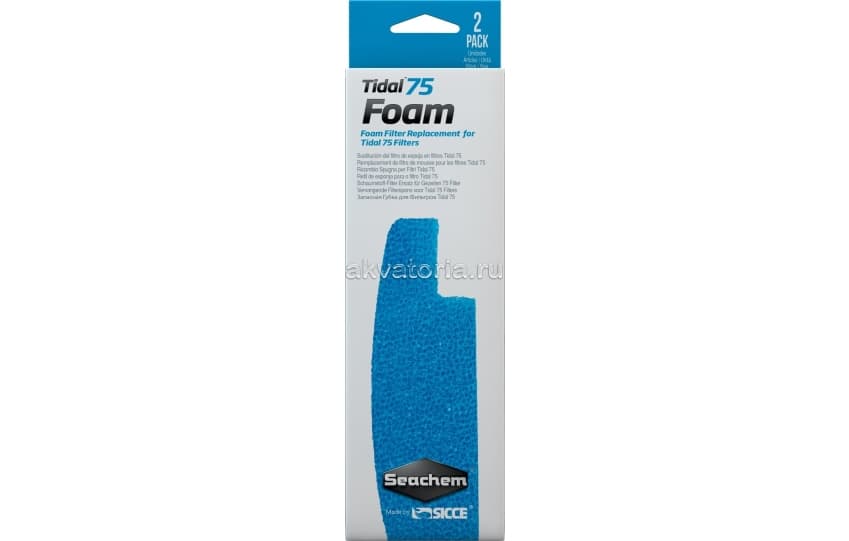 Губка Seachem Foam для рюкзачного фильтра Tidal 75, 2 шт