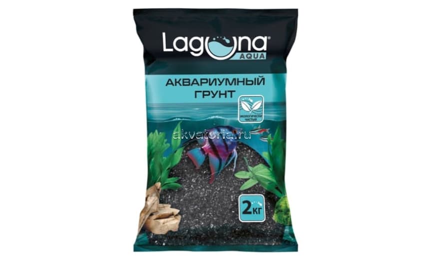 Грунт песок Laguna 20201A, чёрный, 1-2 мм, 2 кг