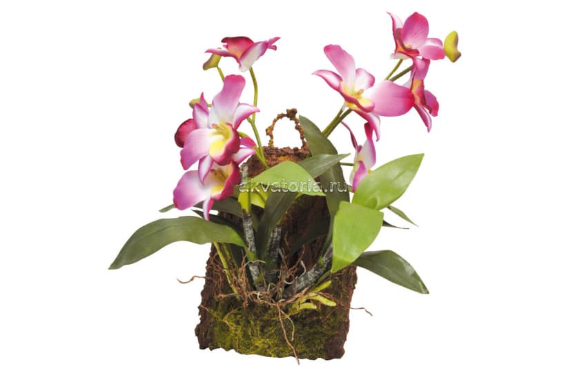 Искусственное подвесное растение Lucky Reptile "Орхидея розовая"
