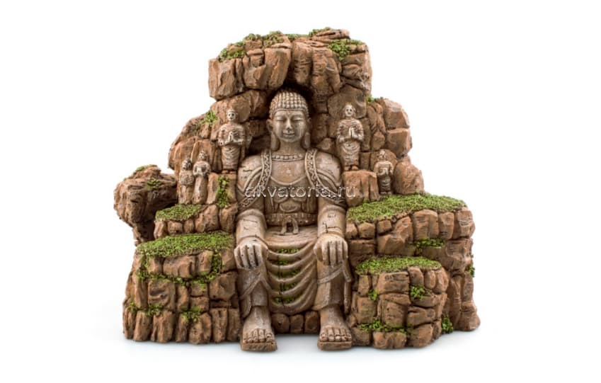 Аквариумная декорация PRIME «Будда в скале» 17×10×13,5 см