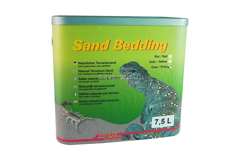 Песок для террариумов Lucky Reptile Sand Bedding, серый, 7,5 л