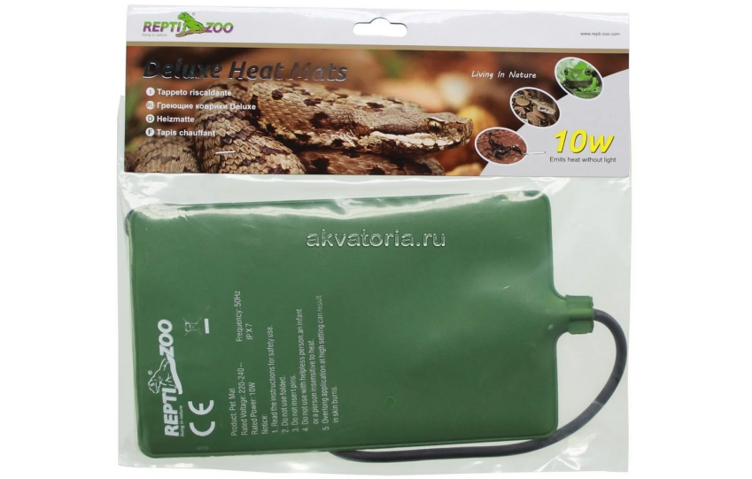 Термоковрик в защитном кожухе Repti-Zoo Deluxe Heat Mats (DHM10), 10 Вт, 15×25 см
