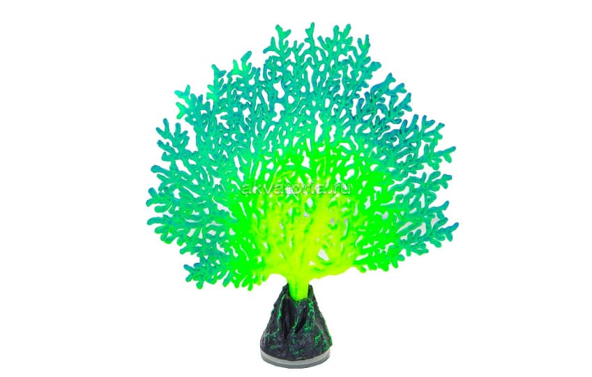Искусственный коралл флуоресцентный GLOXY веерный зеленый
