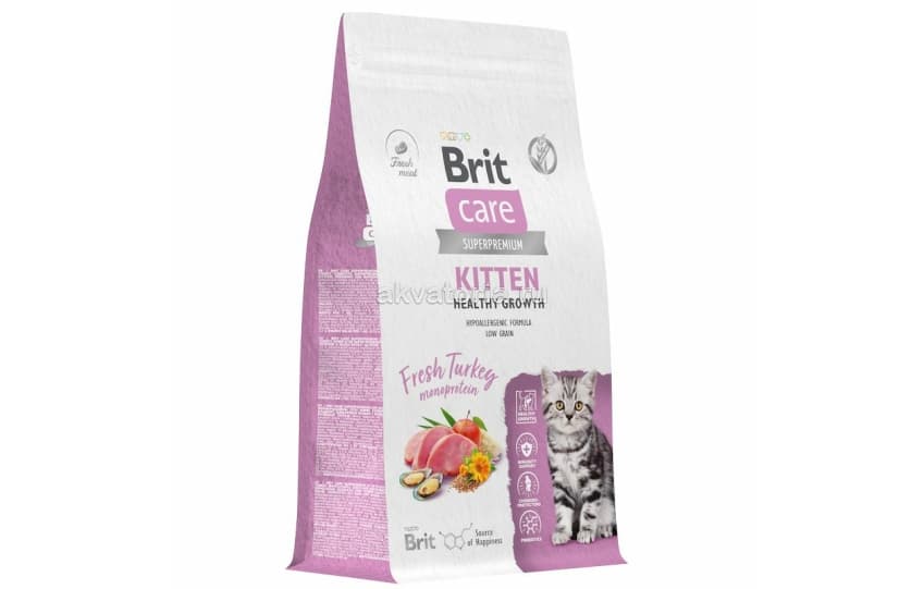 Корм для котят Brit Care Cat Kitten Healthy Growth, индейка, 1,5 кг