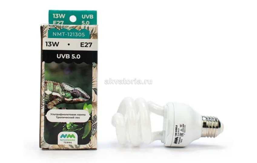 Террариумная ультрафиолетовая лампа NOVAMARK TERRA Тропический лес UVB 5.0, 13 Вт