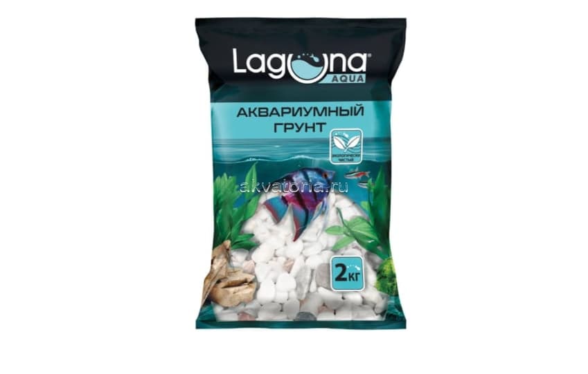 Грунт галька речная Laguna 20101C, бело-розовый меланж, 4-6 мм, 2 кг