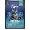Корм для взрослых кошек Brit Premium Cat Sensitive, ягнёнок и курица, 2 кг