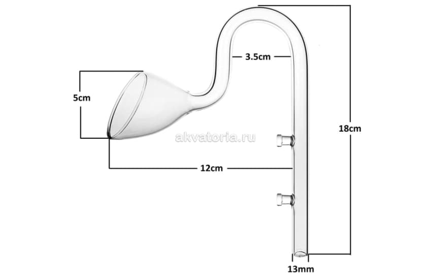 Трубка возврата воды Chihiros Lilly Type Glass Out Flow L