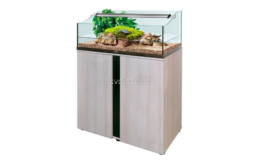 Тумба аквариумная Биодизайн Turt-House Aqua 85/Iwagumi 85 белёный дуб/венге