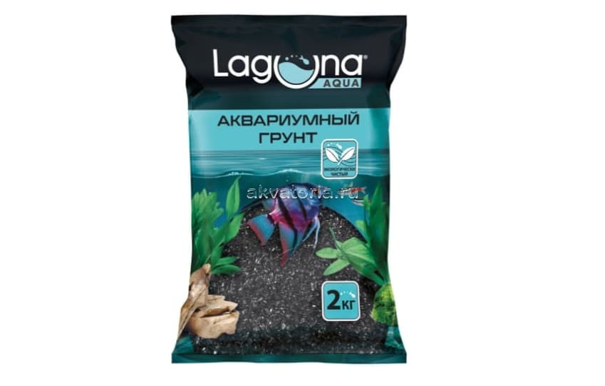 Грунт песок Laguna 20201AА, чёрный, 0,6-0,8 мм, 2 кг