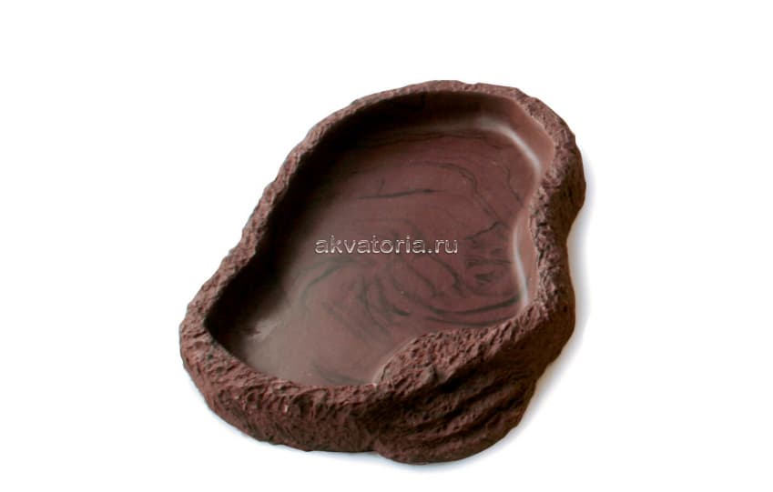 Кормушка Lucky Reptile Food Dish Lava, коричневая, 13×9,5×1,8 см