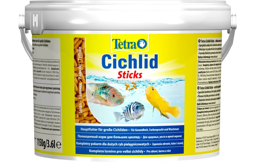 Корм Tetra Cichlid Sticks, палочки, для всех видов цихловых рыб, 3,6 л
