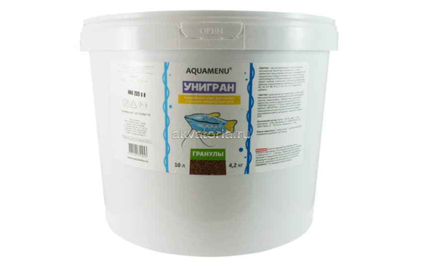 Корм для рыб Aquamenu Унигран, гранулы, 4,2 кг