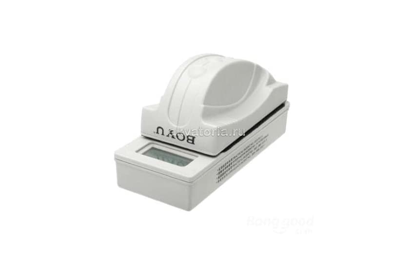 Скребок для аквариума магнитный с термометром Boyu WD-602, серый