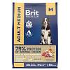 Корм для взрослых собак средних пород Brit Premium Dog Adult Medium, телятина и индейка, 8 кг