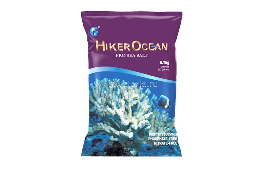 Рифовая соль для мелкополипных кораллов SPS Hiker Ocean SPS Reef Salt, 6,67 кг