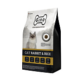 Корм для взрослых кошек Gina Cat Rabbit & Rice, кролик, рис, сухой, 3 кг