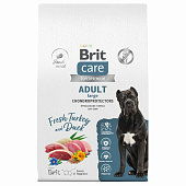 Корм для взрослых собак крупных пород Brit Care Dog Adult Large Chondroprotectors, утка и индейка, 12 кг