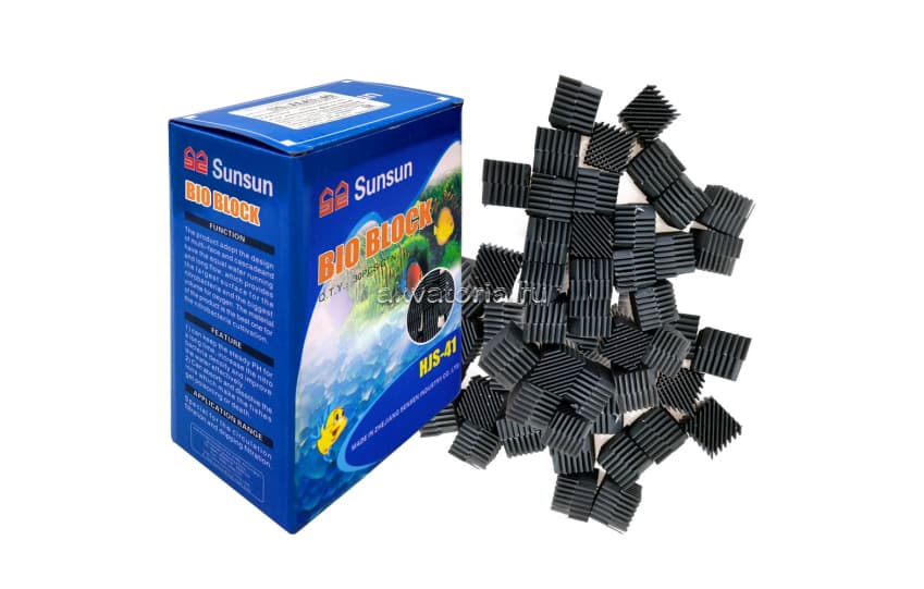 Наполнитель для фильтров пластиковые биокубы SunSun HJS-41, 30 шт