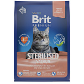 Корм для стерилизованных кошек Brit Premium Cat Sterilised Salmon&Chicken, лосось и курица, 8 кг