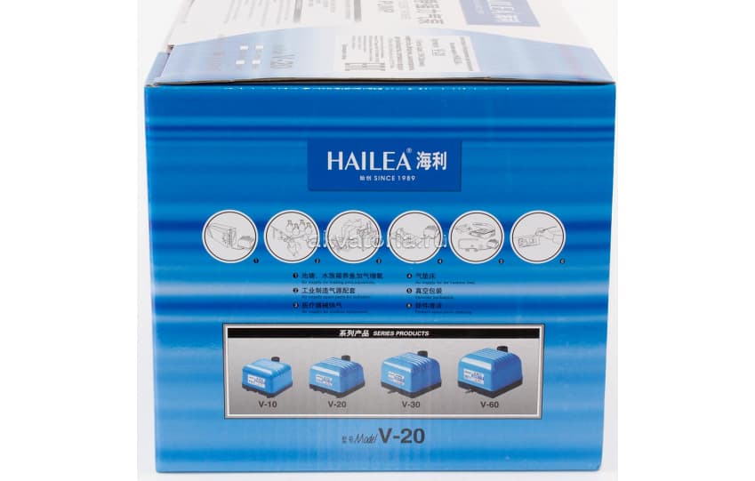 Диафрагмовый компрессор Hailea V-20, 15 Вт, 20 л/мин